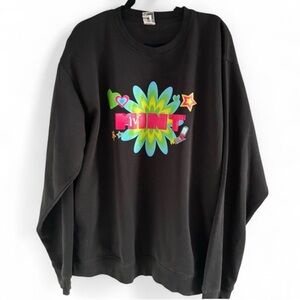 JUST LIKE HERO Black Graphic Crewneck Oversized Sweatshirt NWOT XL